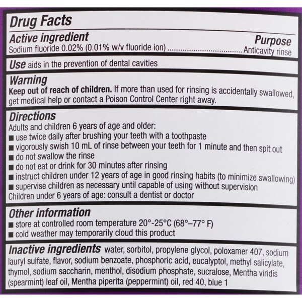 CVS Health Anticavity Fluoride Alcohol Free Mouthwash, Fresh Mint