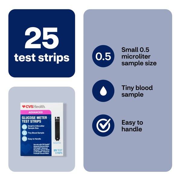 CVS Health Advanced Glucose Meter Test Strips