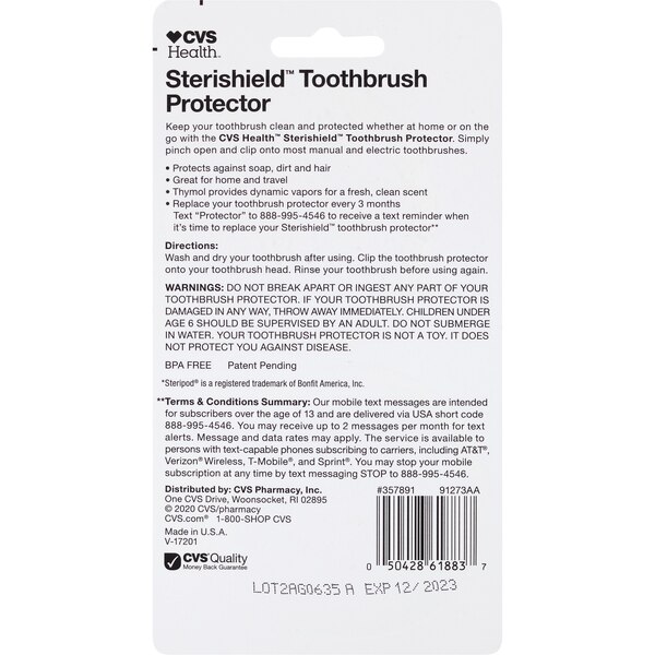 CVS Health Sterishield Toothbrush Protector, 2 CT