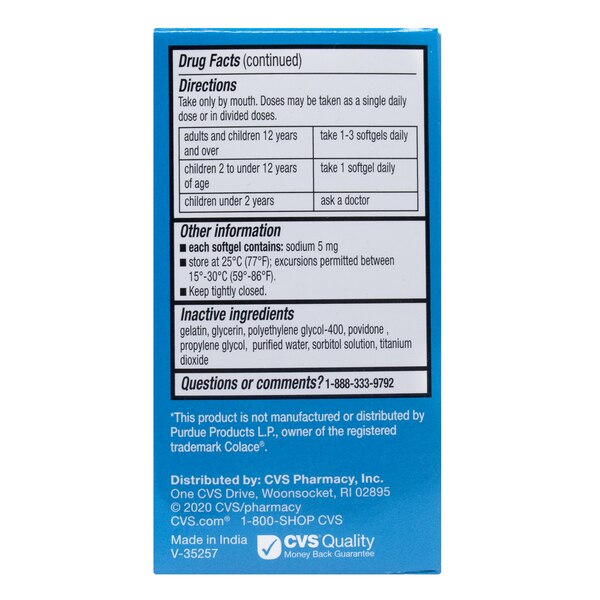 CVS Health Stool Softener Dye-Free Softgels, 60 CT