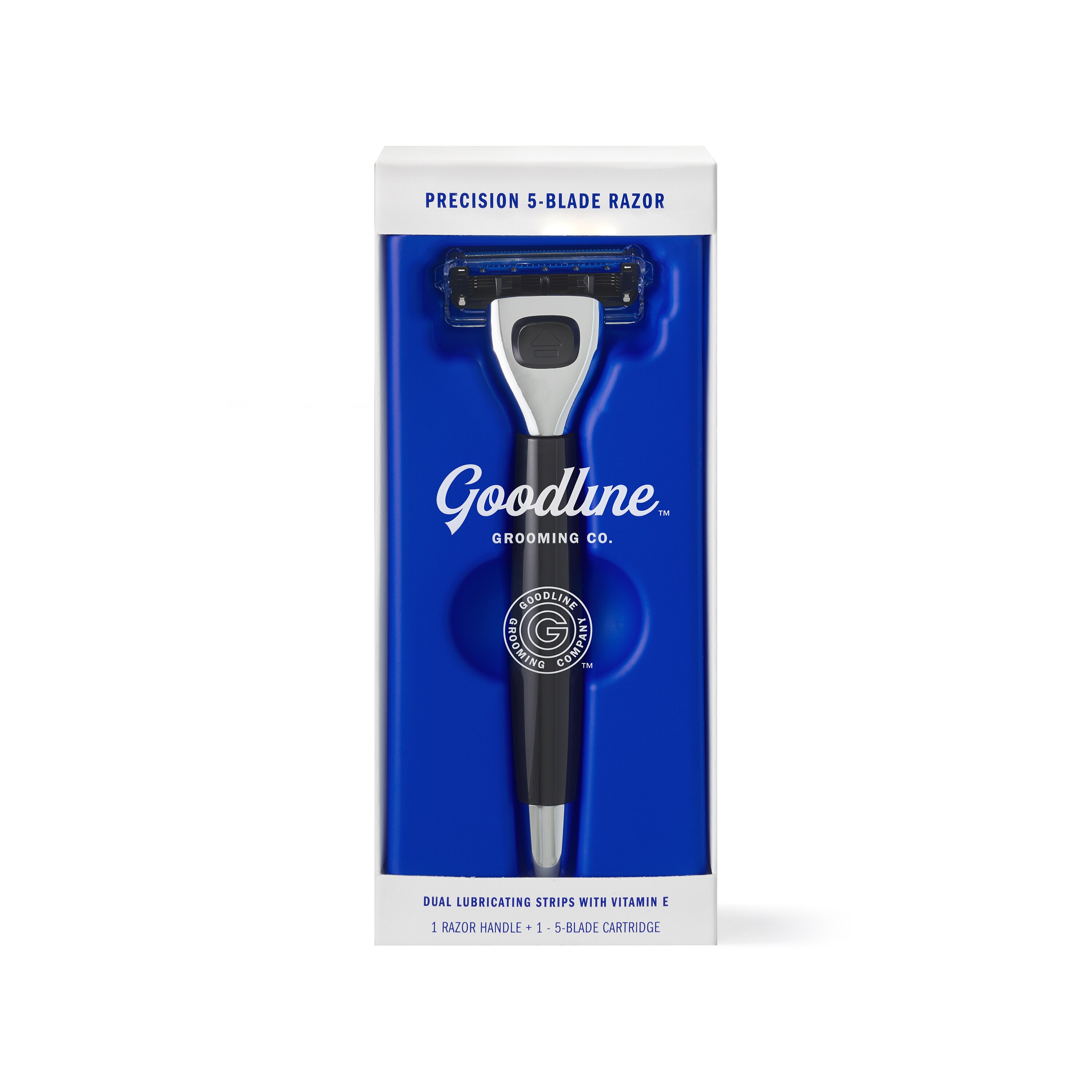 Goodline Grooming Co. - Rasuradora de 5 hojas, para hombres, mango negro con 1 cartucho