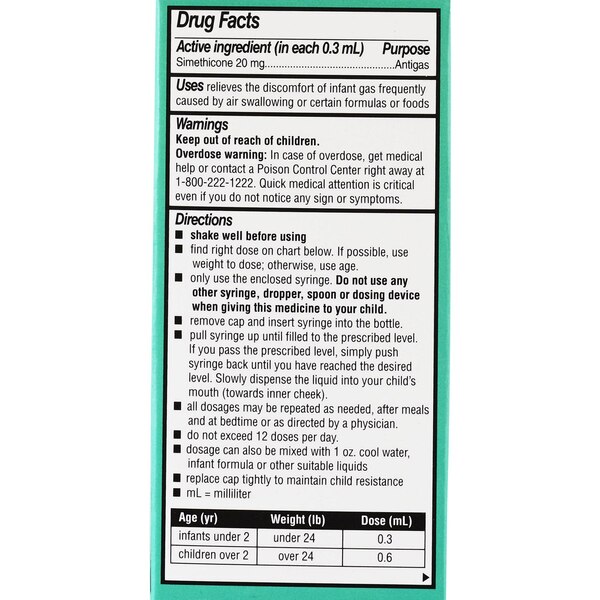 CVS Infants' Gas Relief Simethicone 20mg/0.3ml DyeFree