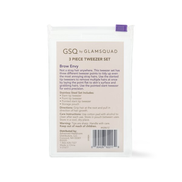 GSQ by GLAMSQUAD 3 Piece Tweezer Set
