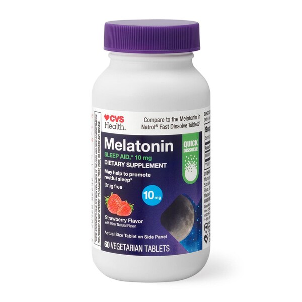 CVS Health Melatonin 10 MG Quick Dissolve Tablets, 60 CT