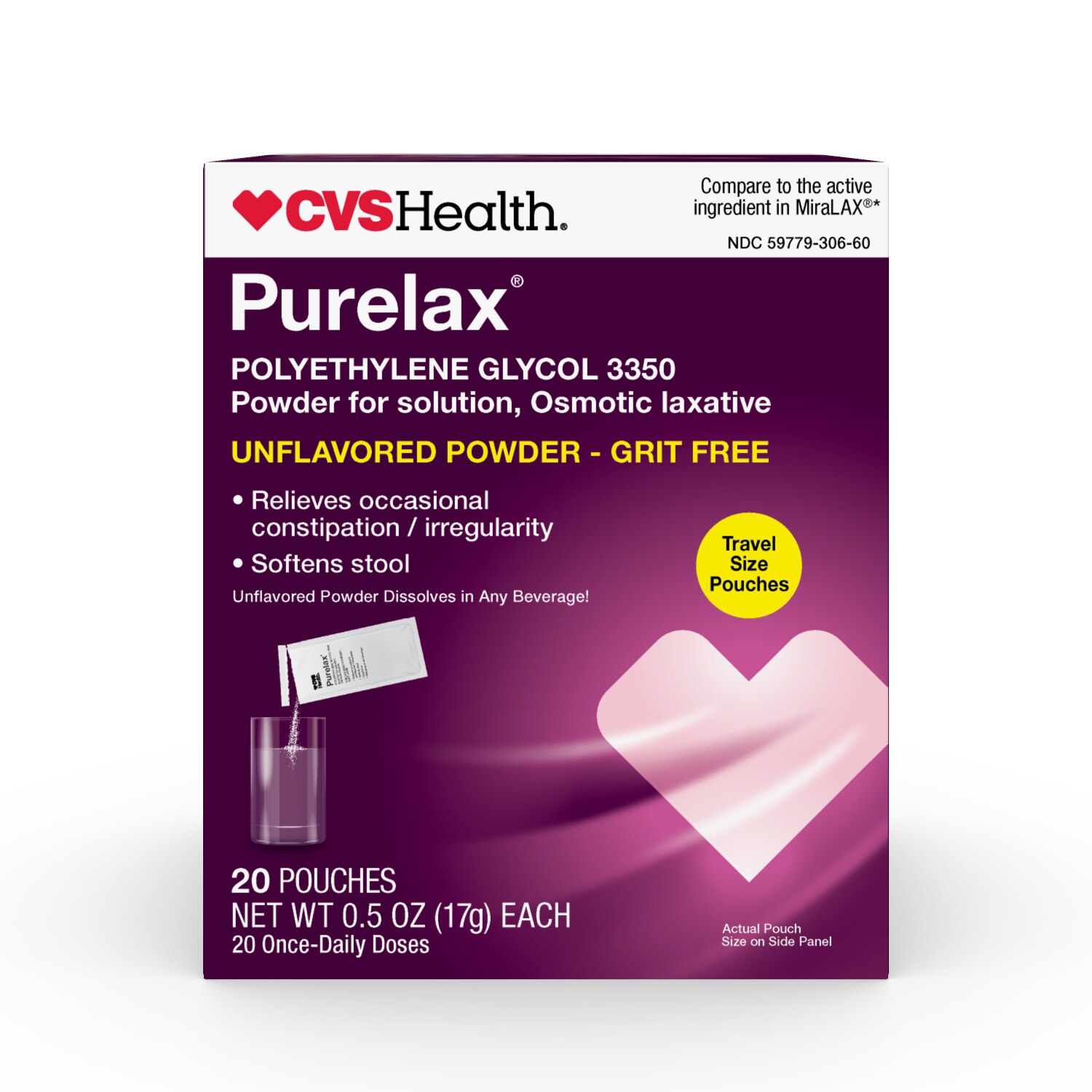 CVS Health Purelax Pouches, 20 CT