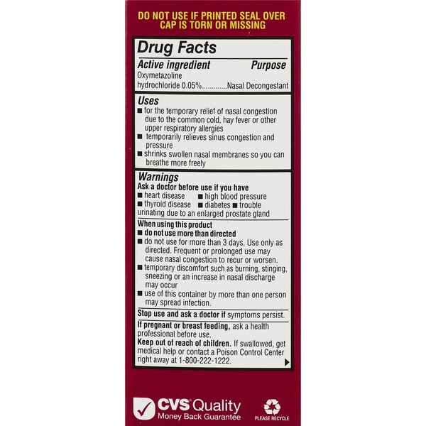CVS Health 12HR Decongestant Nasal Spray, 0.5 OZ