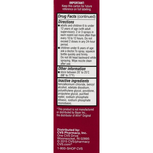 CVS Health 12HR Decongestant Nasal Spray, 0.5 OZ
