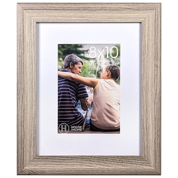 House To Home Grey Wood Tone Picture Frame, 8 x 10in (matted to 5 x 7 in)