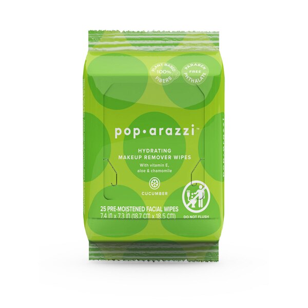 Pop-arazzi Hydrating Cucumber Cleansing Wipes, 25CT