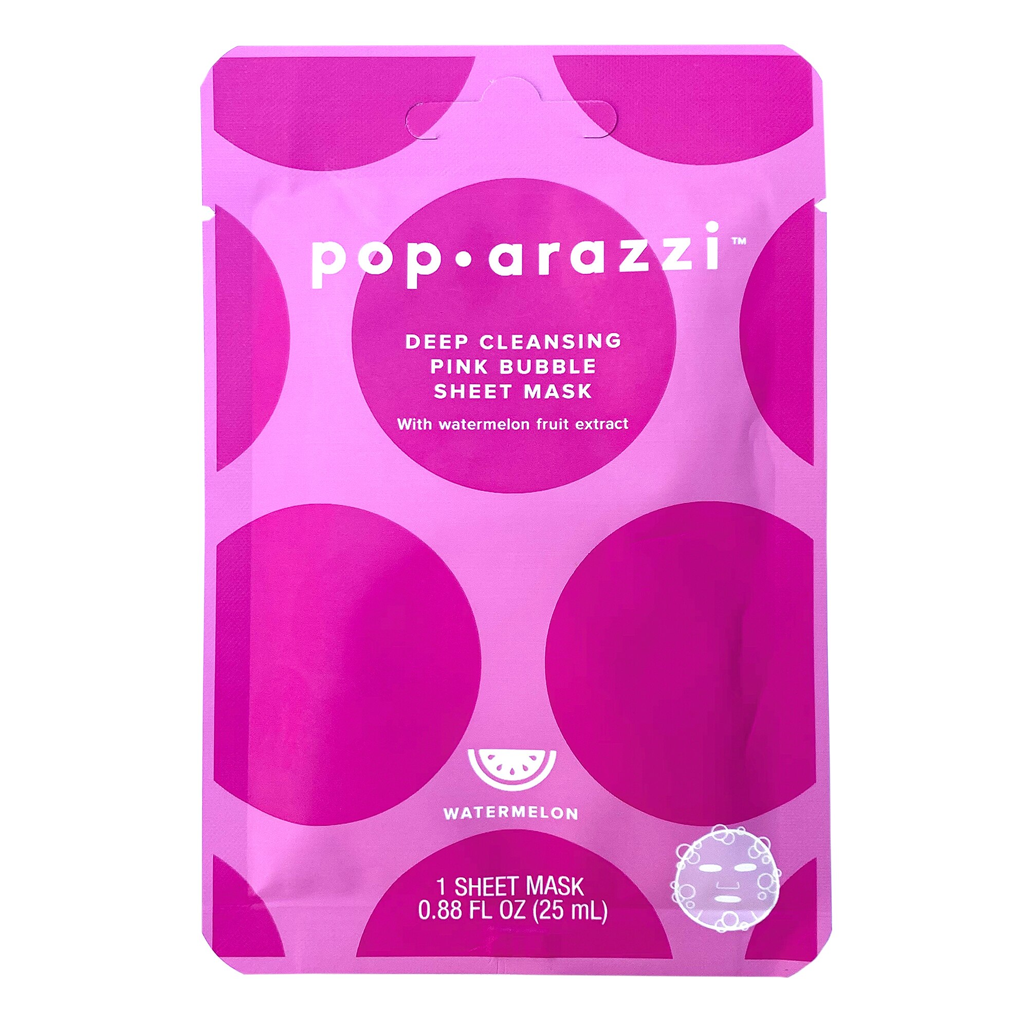 Pop-arazzi Deep Cleansing Watermelon Pink Bubble Sheet Mask - Mascarilla de limpieza profunda