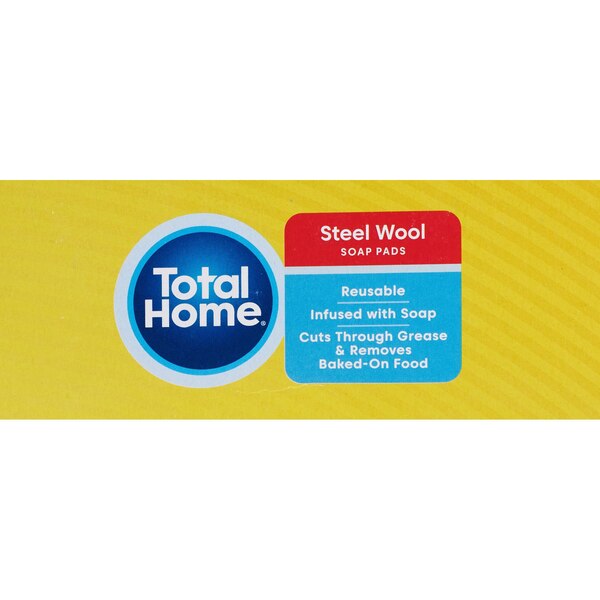 Total Home Steel Wool Soap Pads, Reusable, 10 ct
