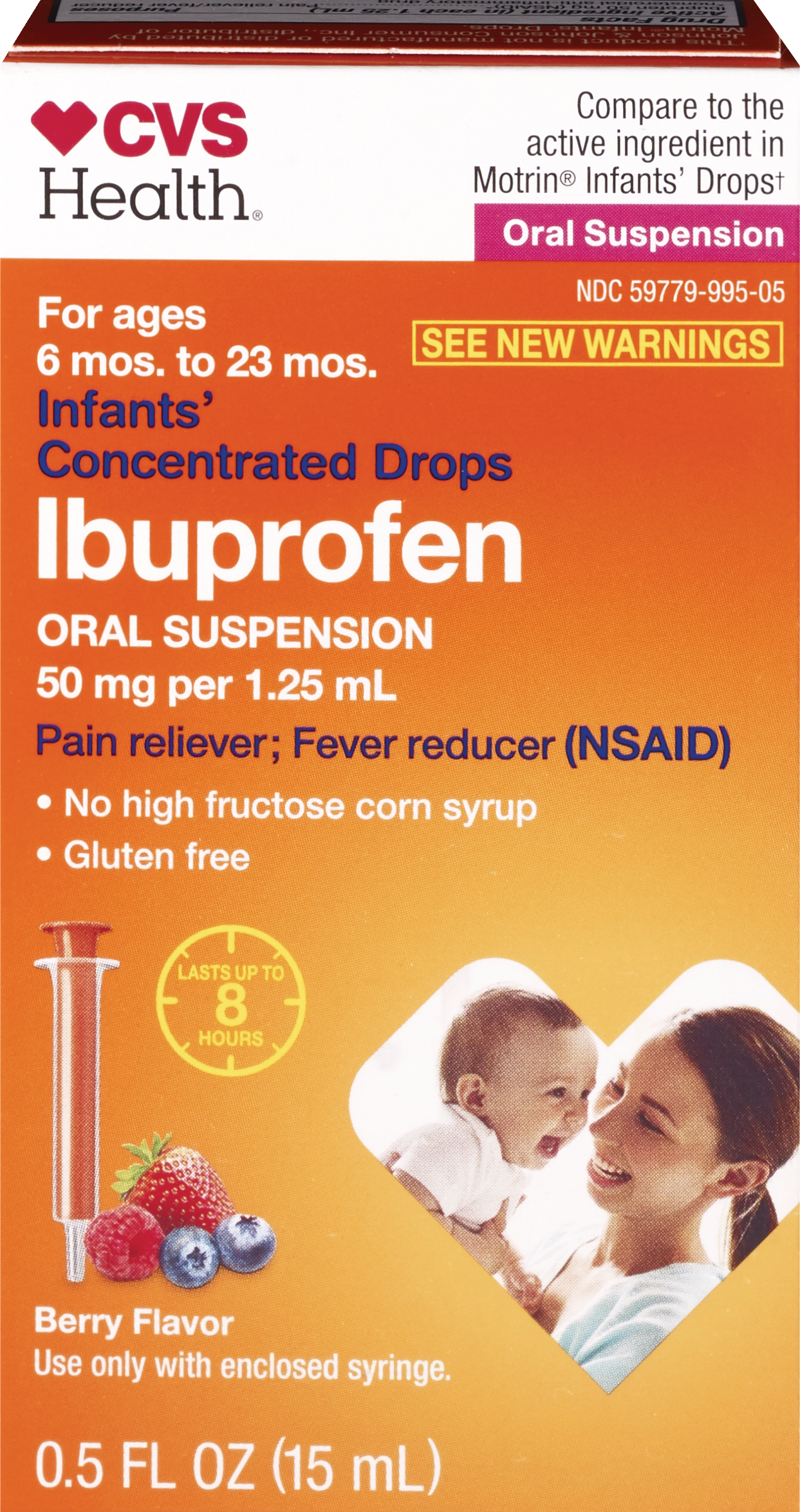 CVS Health Infant Pain + Fever Reliever Concentrated Drops, 0.5 OZ