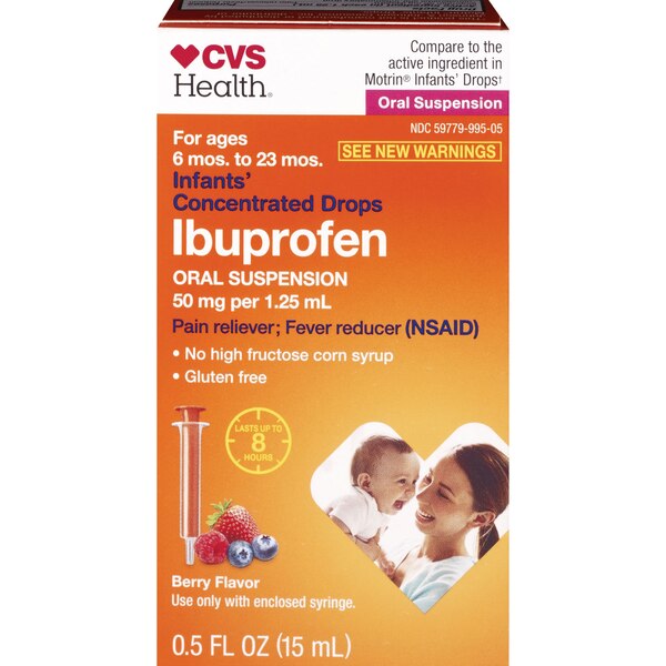 CVS Health Infants' 8HR Concentrated Ibuprofen Oral Pain Relief Drops, Berry, 0.5 OZ