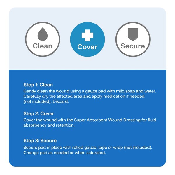 CVS Health Super Absorbant Wound Dressing, 4 in x 4 in, 10 CT