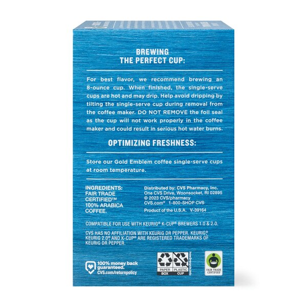 Gold Emblem Fair Trade Premium Ground Coffee Single-Serve Cups, French Vanilla, 12 ct, 3.99 oz