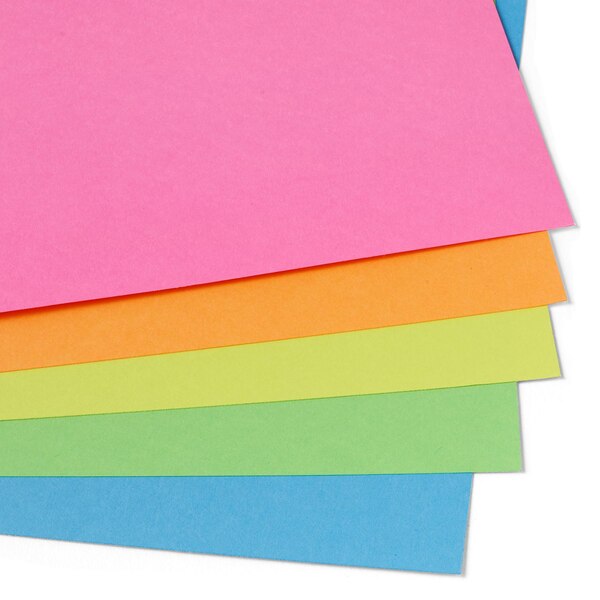 Caliber Bright Color Cardstock, 5 Assorted Colors, 8 1/2" x 11", 65 lb., 125 Sheets