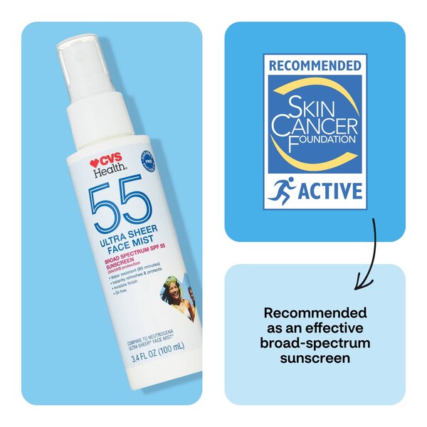 CVS Health Ultra Sheer Face Mist SPF 55, 3.4 OZ