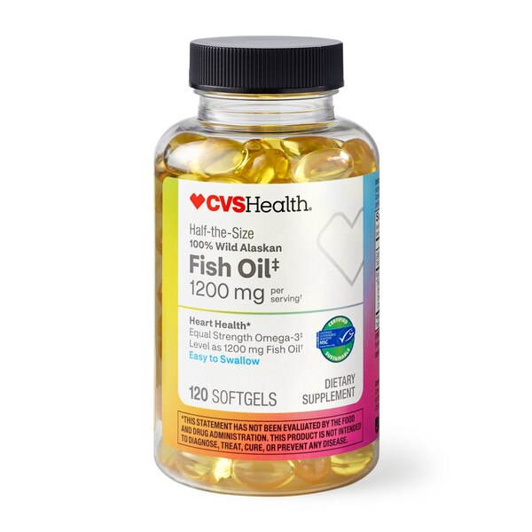 CVS Health Fish Oil Softgels, Half Size, 1200 MG