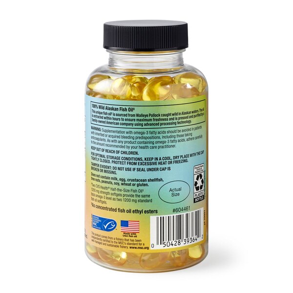 CVS Health Fish Oil Softgels, Half Size, 1200 MG