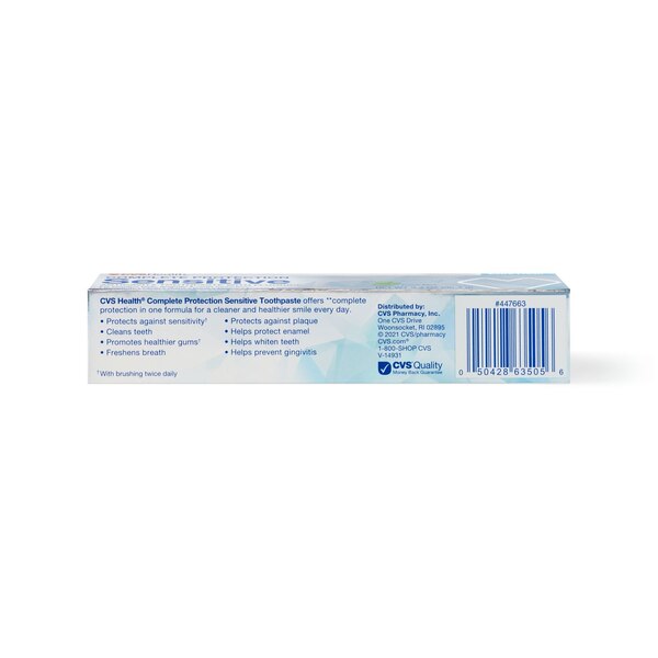 CVS Health Complete Protection Sensitive Fluoride Toothpaste, Extra Fresh, 3.4 OZ