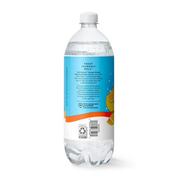 Well Market Unsweetened Sparkling Water, Orange Mango, 33.8 oz