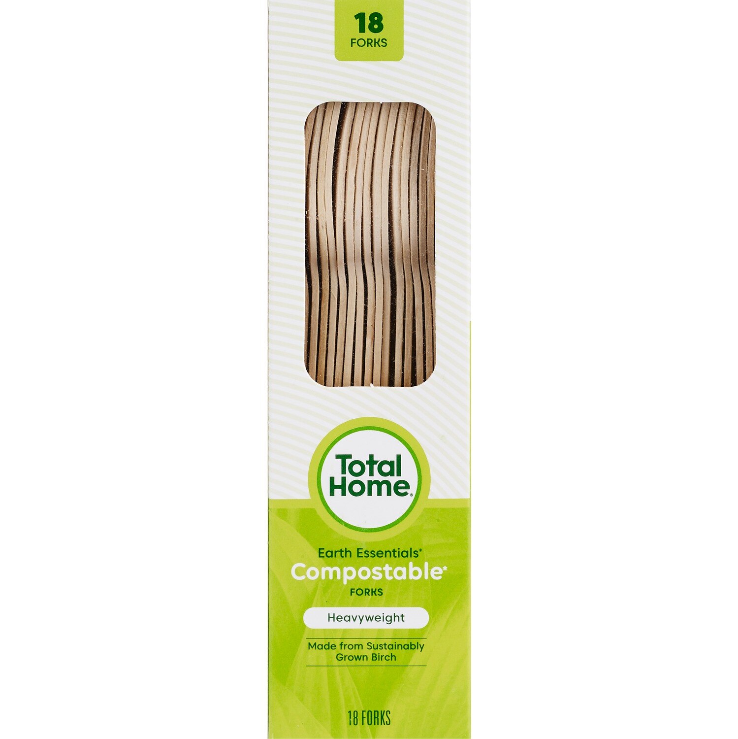 Total Home Earth Essentials Compostable Birch Cutlery, 18CT