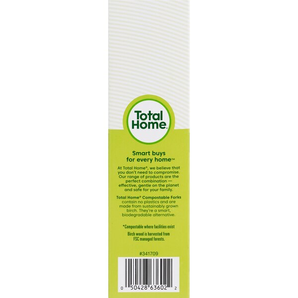 Total Home Earth Essentials Compostable Birch Cutlery, 18CT