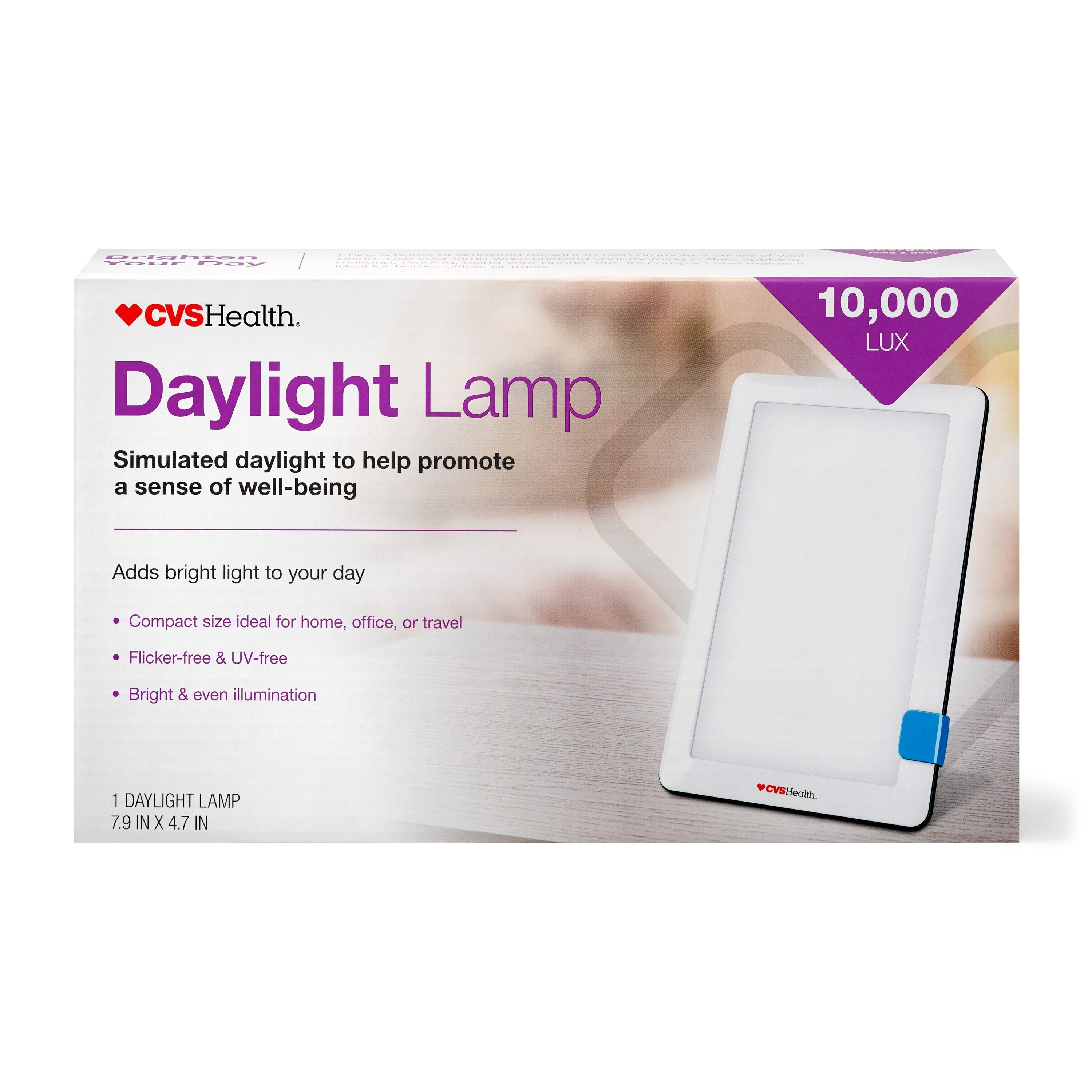 CVS Health Daylight Lamp, 10,000 LUX, 7.9 IN x 4.7 IN