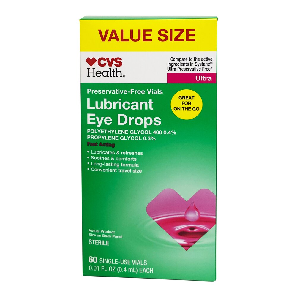 CVS Health Fast Acting Lubricant Eye Drops PreservativeFree Vials