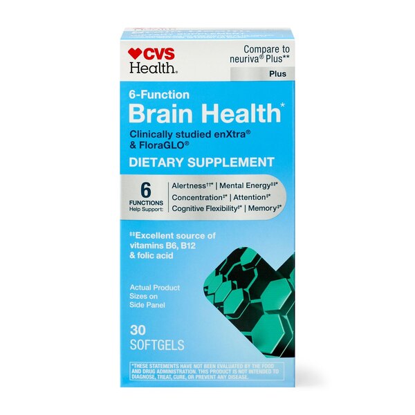 CVS Health - Cápsulas blandas para la salud cerebral, 6 funciones, 30 u.