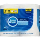 Total Home Ultra Soft Premium Toilet Paper, 4 Mega Rolls, thumbnail image