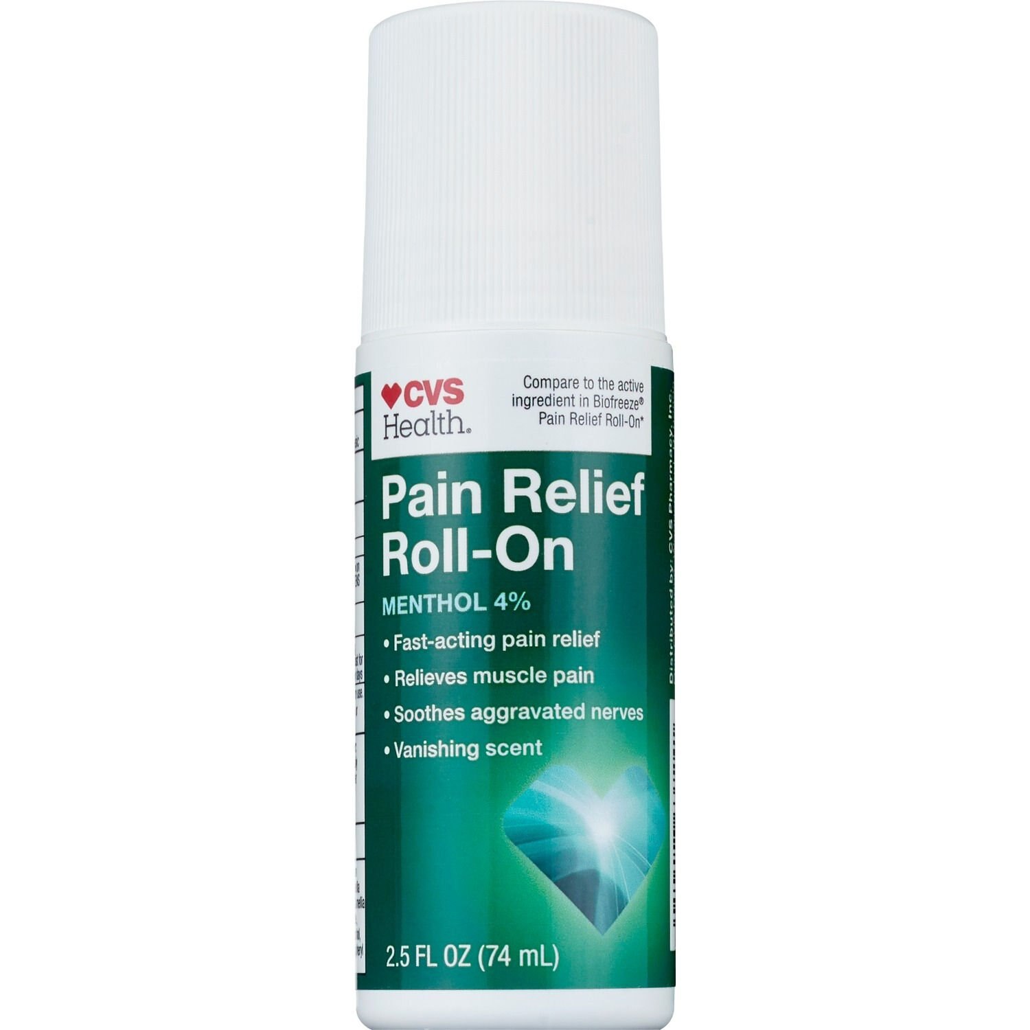 CVS Pain Relief Menthol 4% Roll-On, 2.5 OZ