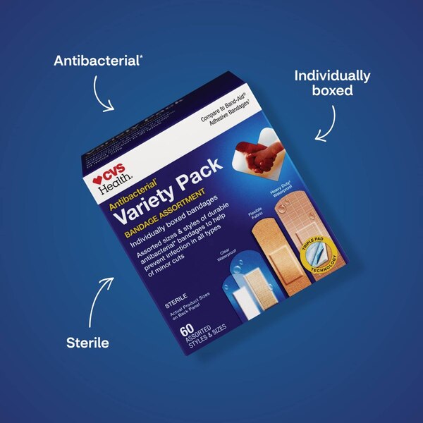 CVS Health Antibacterial Variety Pack Bandage Assortment