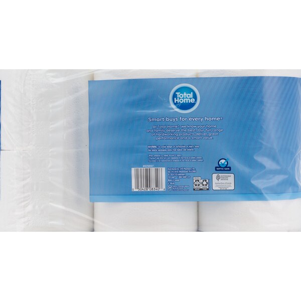 Total Home Ultra Soft Premium Toilet Paper, 12 Mega Rolls