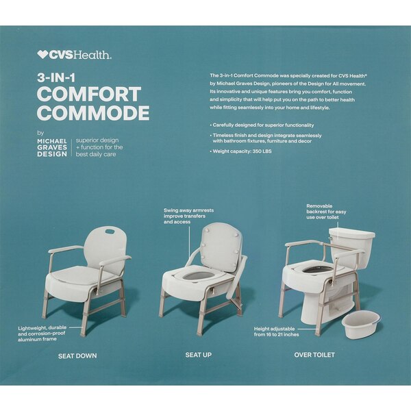 CVS Health 3-in-1 Comfort Commode by Michael Graves Design