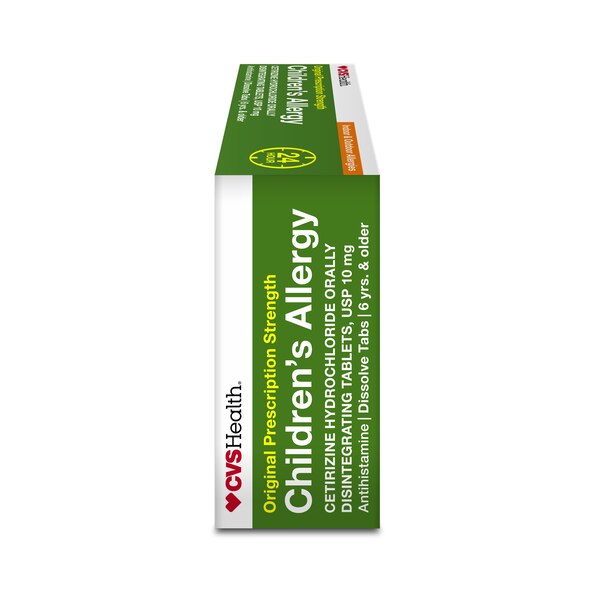 CVS Health Children's 24HR Allergy Cetirizine HCl Orally Disintegrating Tablets, Orange, 24 CT