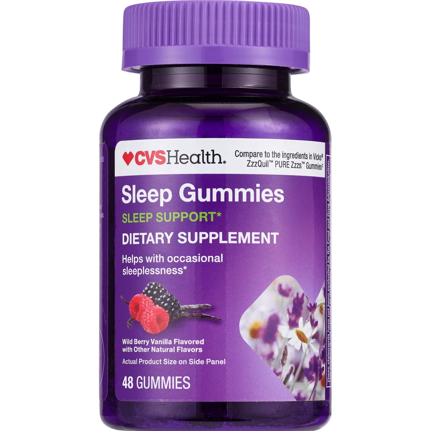 CVS Sleep Support Gummies, Wild Berry Vanilla, 48 CT