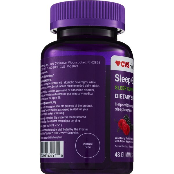 CVS Health Sleep Support Gummies, Wild Berry Vanilla, 48 CT
