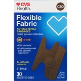 CVS Health Flexible Fabric Antibacterial Bandages, Assorted Sizes, 30 CT, thumbnail image