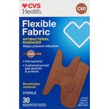 CVS Health Flexible Fabric Antibacterial Bandages, Assorted Sizes, 30 CT, thumbnail image