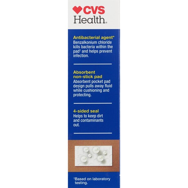 CVS Health Flexible Fabric Antibacterial Bandages, Assorted Sizes, 30 CT