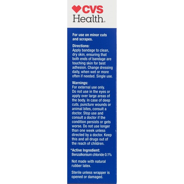 CVS Health Flexible Fabric Antibacterial Bandages, Assorted Sizes, 30 CT