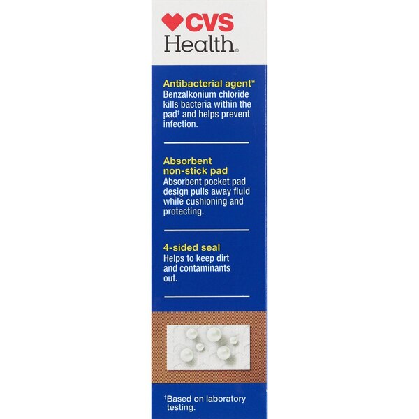CVS Flexible Fabric Antibacterial Bandages, Assorted Sizes, 30 CT