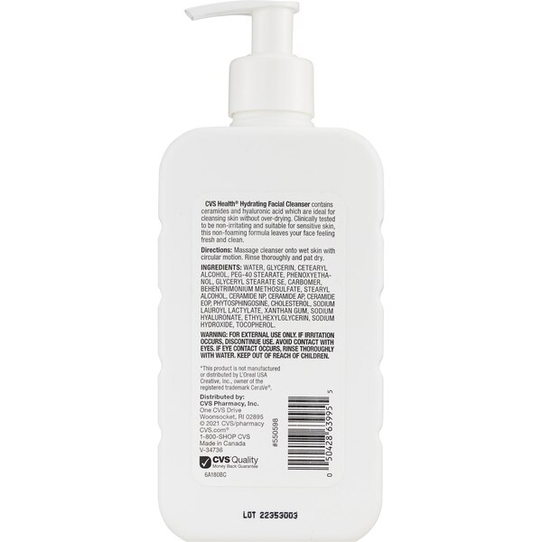 CVS Health Hydrating Facial Cleanser for Normal to Dry Skin, 12 OZ