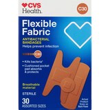CVS Health Flexible Fabric Antibacterial Bandages, Assorted Sizes, 30 CT, thumbnail image