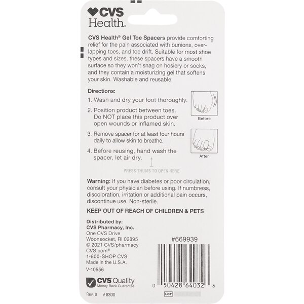 CVS Health Gel Toe Spacers, 6 CT
