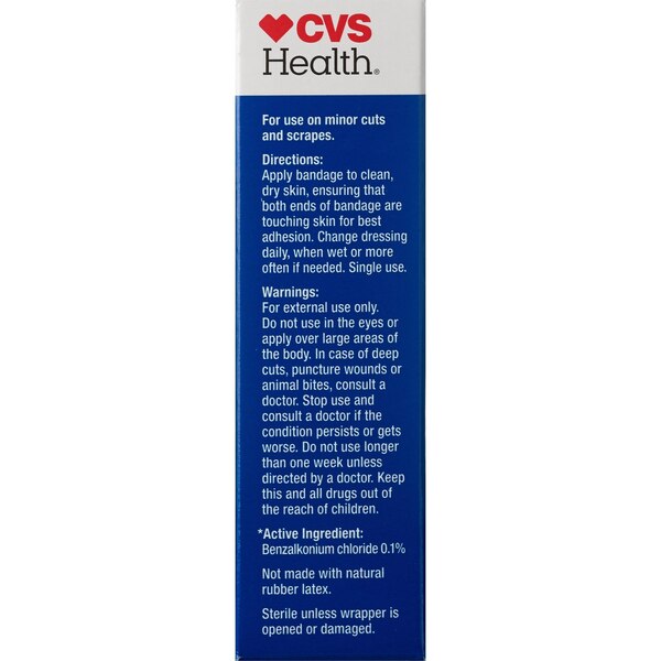 CVS Health Flexible Fabric Antibacterial Bandages, Assorted Sizes, 30 CT