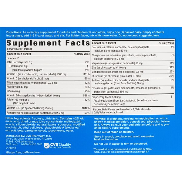 CVS Health Vitamin C + Immune Dietary Supplement, Orange, 30 CT