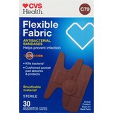 CVS Health Flexible Fabric Antibacterial Bandages, Assorted Sizes, 30 CT, thumbnail image