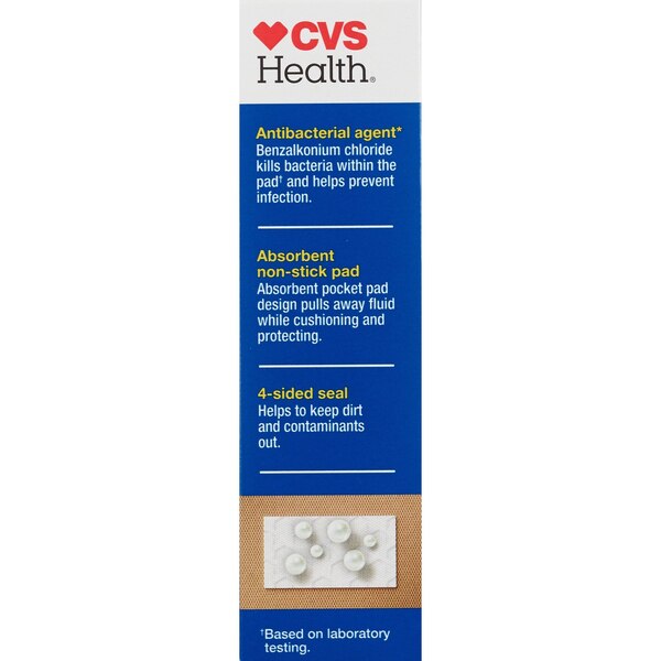 CVS Health Flexible Fabric Antibacterial Bandages, Assorted Sizes, 30 CT